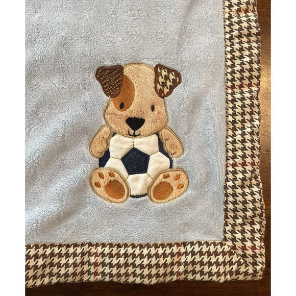 Lambs & Ivy Baby Blanket Puppy Soccer - Picture 1 of 4